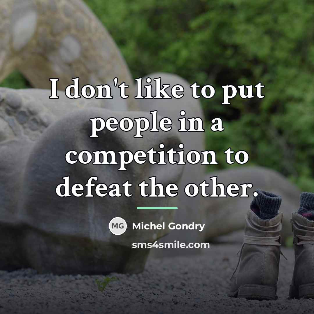 “I don't like to put people in a competition to…” quote by Michel Gondry