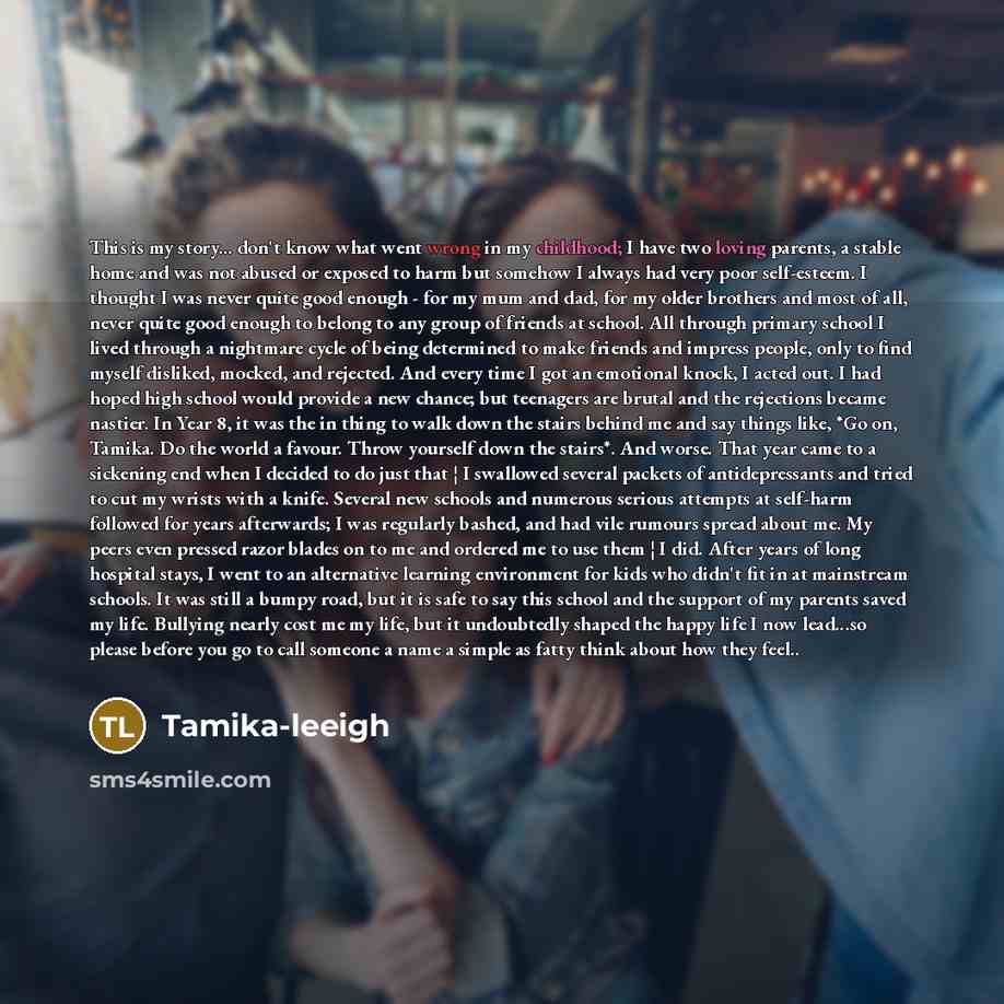 “This is my story... don't know what went wrong in…” quote by Tamika-leeigh