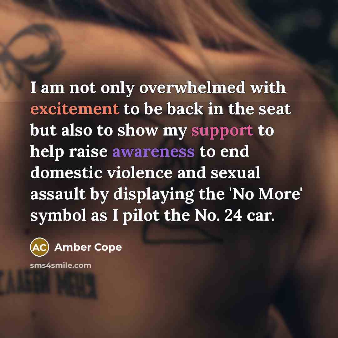 “I am not only overwhelmed with excitement to be back…” quote by Amber Cope
