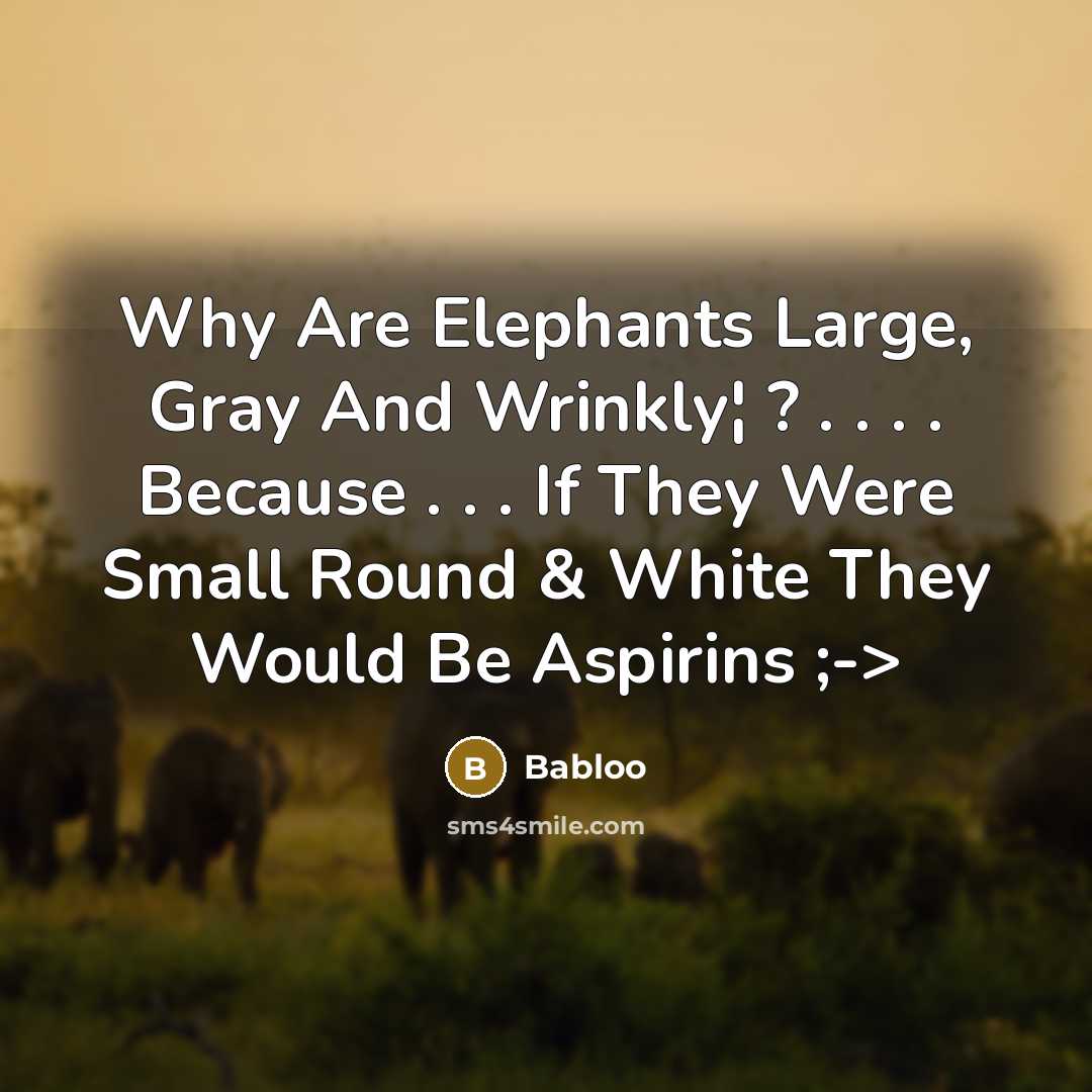 “Why Are Elephants Large, Gray And Wrinkly¦ ? . .…” quote by Babloo
