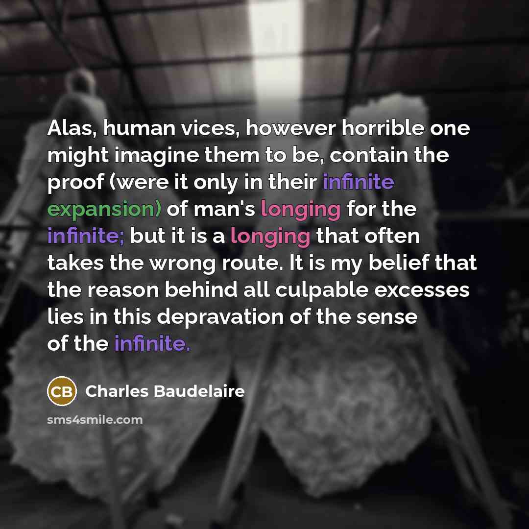 “Alas, human vices, however horrible one might imagine them to…” quote by Charles Baudelaire