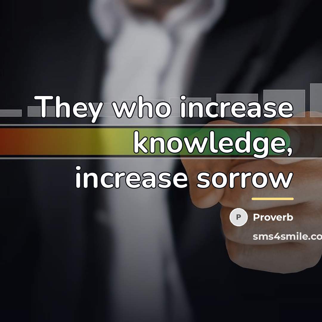 “They who increase knowledge, increase sorrow…” quote by Proverb