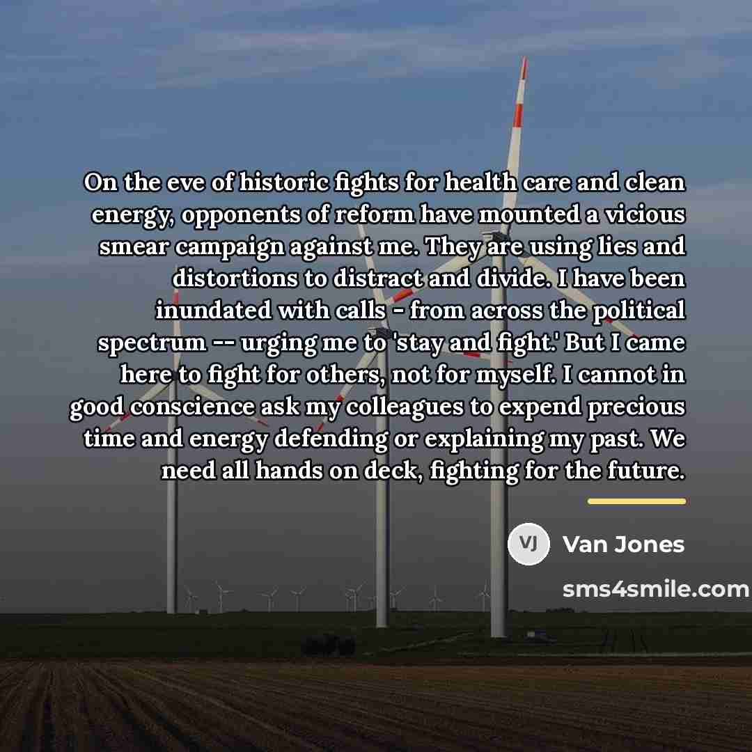 “On the eve of historic fights for health care and…” quote by Van Jones