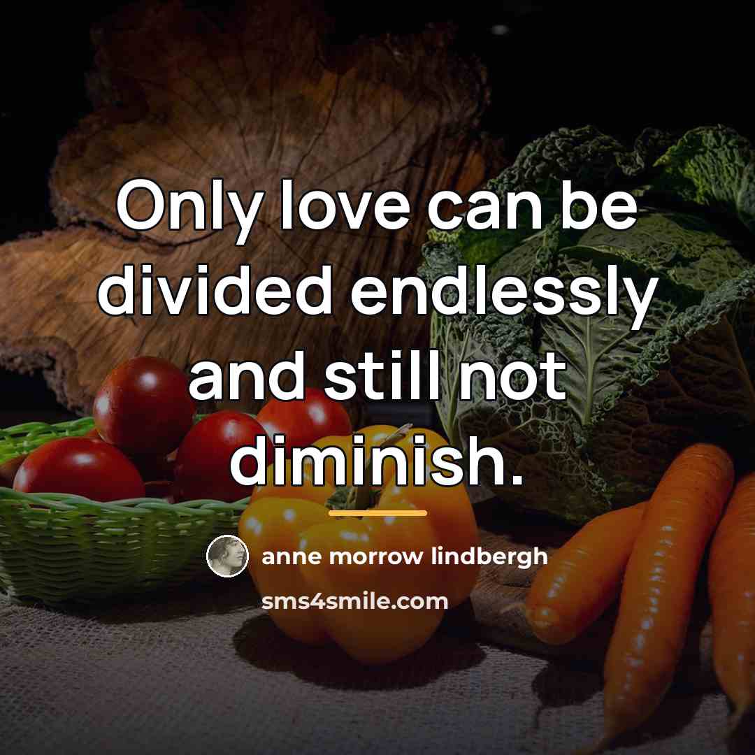“Only love can be divided endlessly and still not diminish.…” quote by Anne Morrow Lindbergh