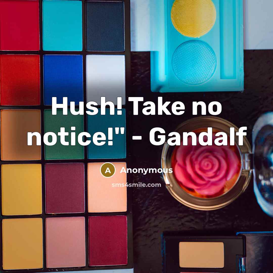 “Hush! Take no notice!" - Gandalf” quote by Anonymous