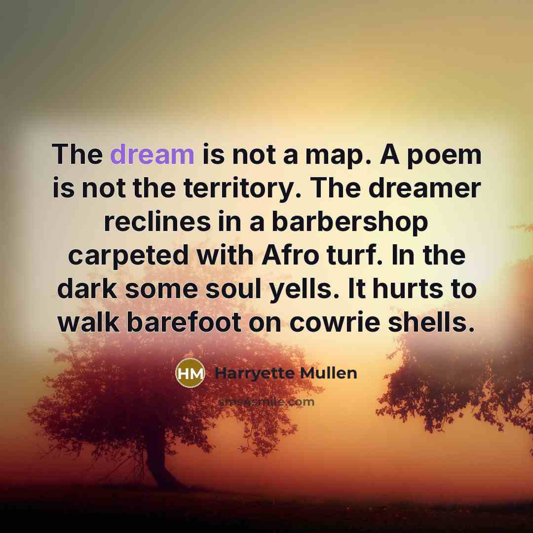 “The dream is not a map. A poem is not…” quote by Harryette Mullen