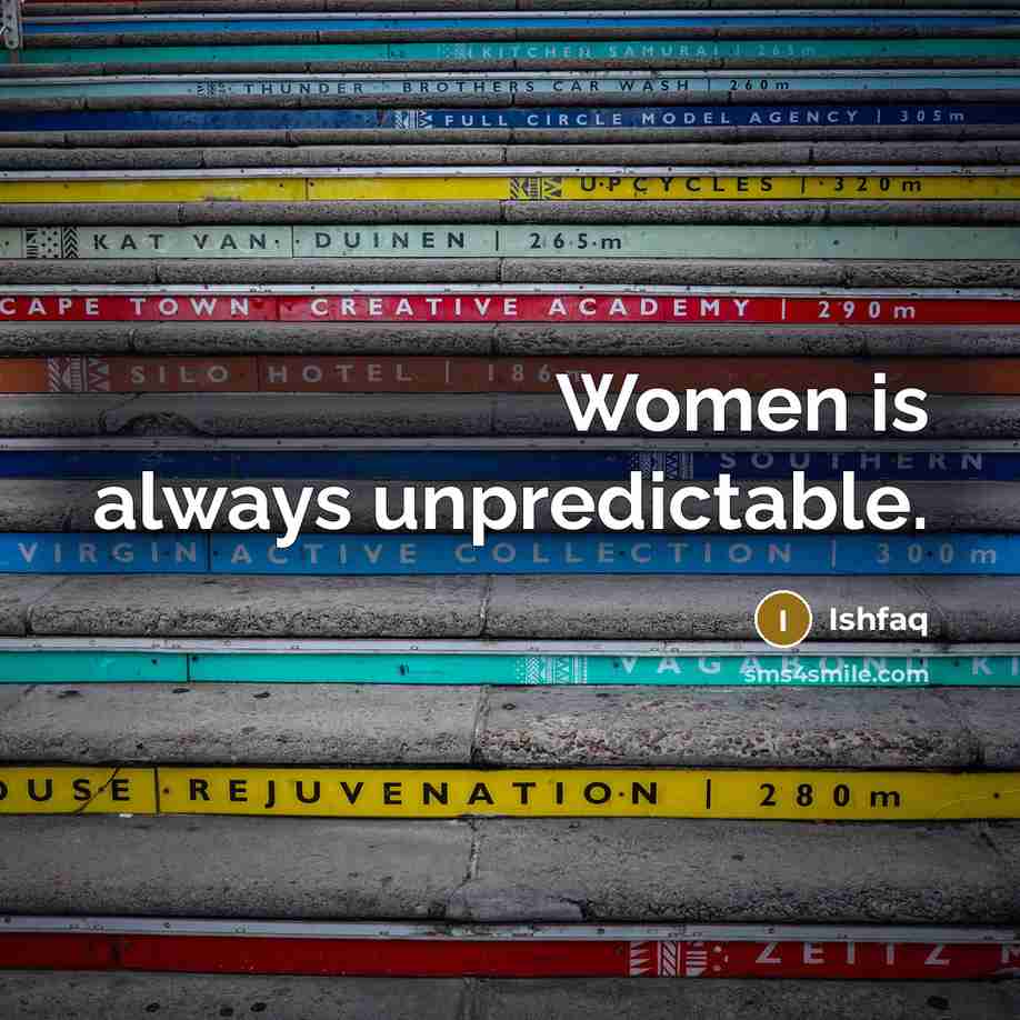 “Women is always unpredictable.…” quote by Ishfaq