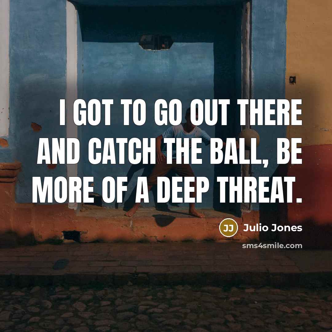 “I got to go out there and catch the ball,…” quote by Julio Jones