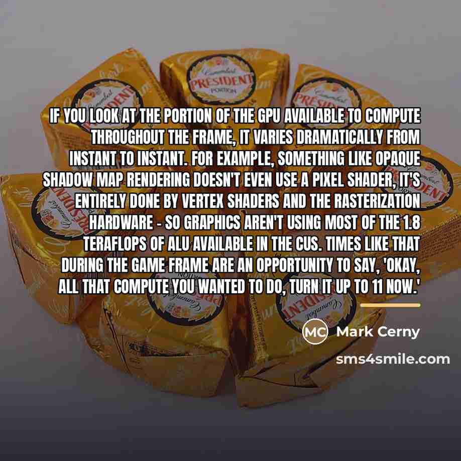 “If you look at the portion of the GPU available…” quote by Mark Cerny