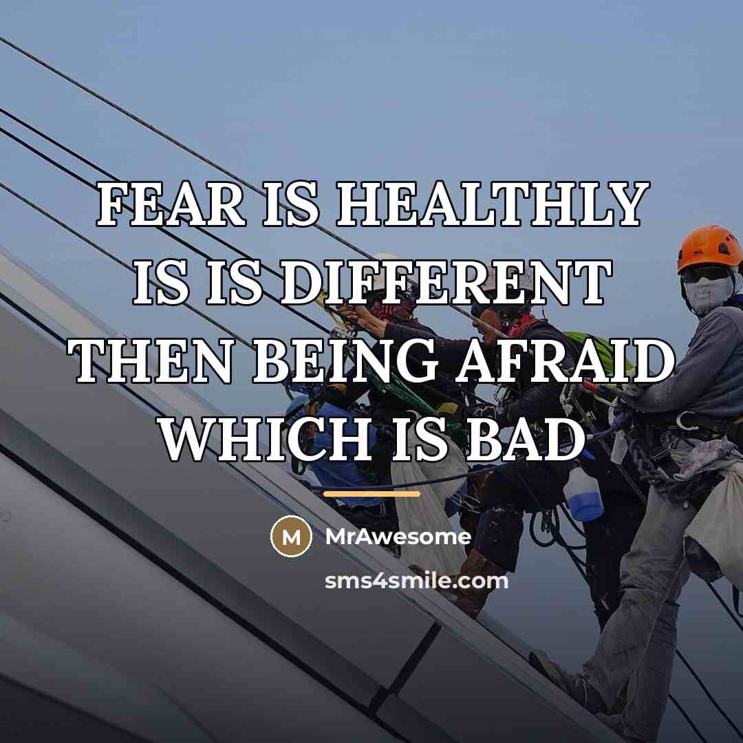 “FEAR IS HEALTHLY IS IS DIFFERENT THEN BEING AFRAID WHICH…” quote by MrAwesome