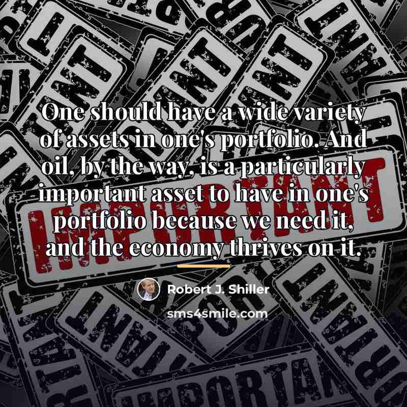 “One should have a wide variety of assets in one's…” quote by Robert J. Shiller