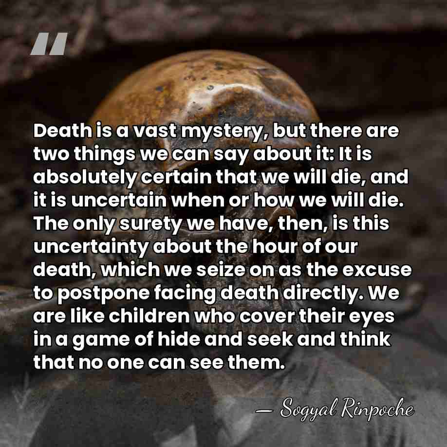 Death is a vast mystery, but there are two things we can&hellip; - Sogyal Rinpoche