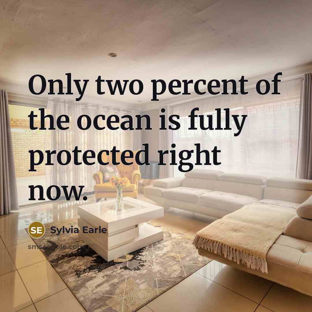 “Only two percent of the ocean is fully protected right…” quote by Sylvia Earle