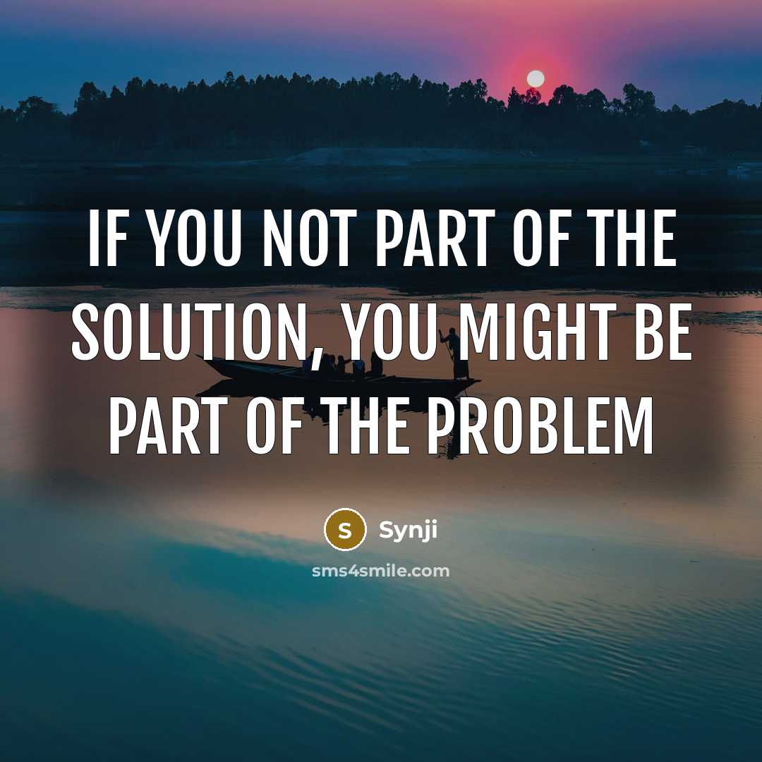 “If you not part of the solution, you might be…” quote by Synji