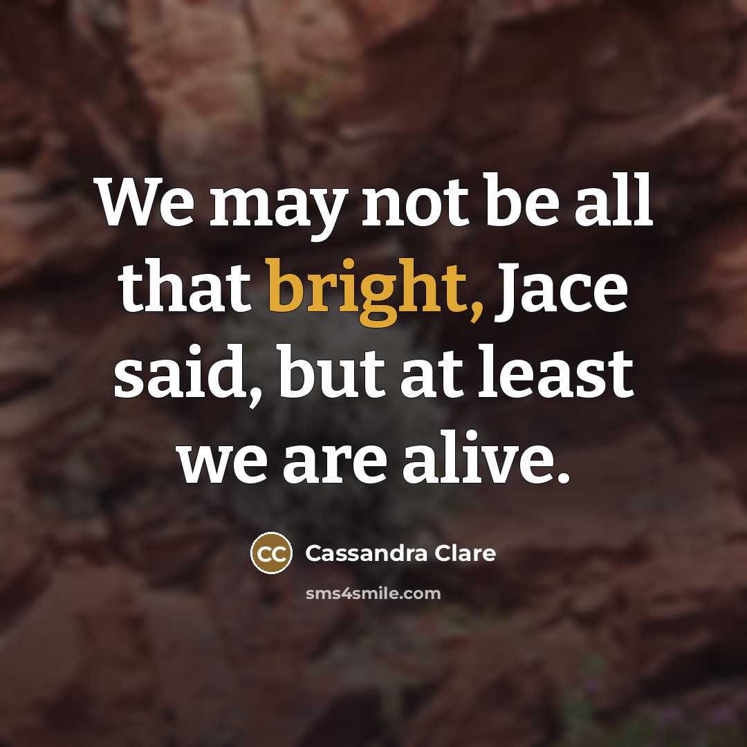 “We may not be all that bright, Jace said, but…” quote by Cassandra Clare
