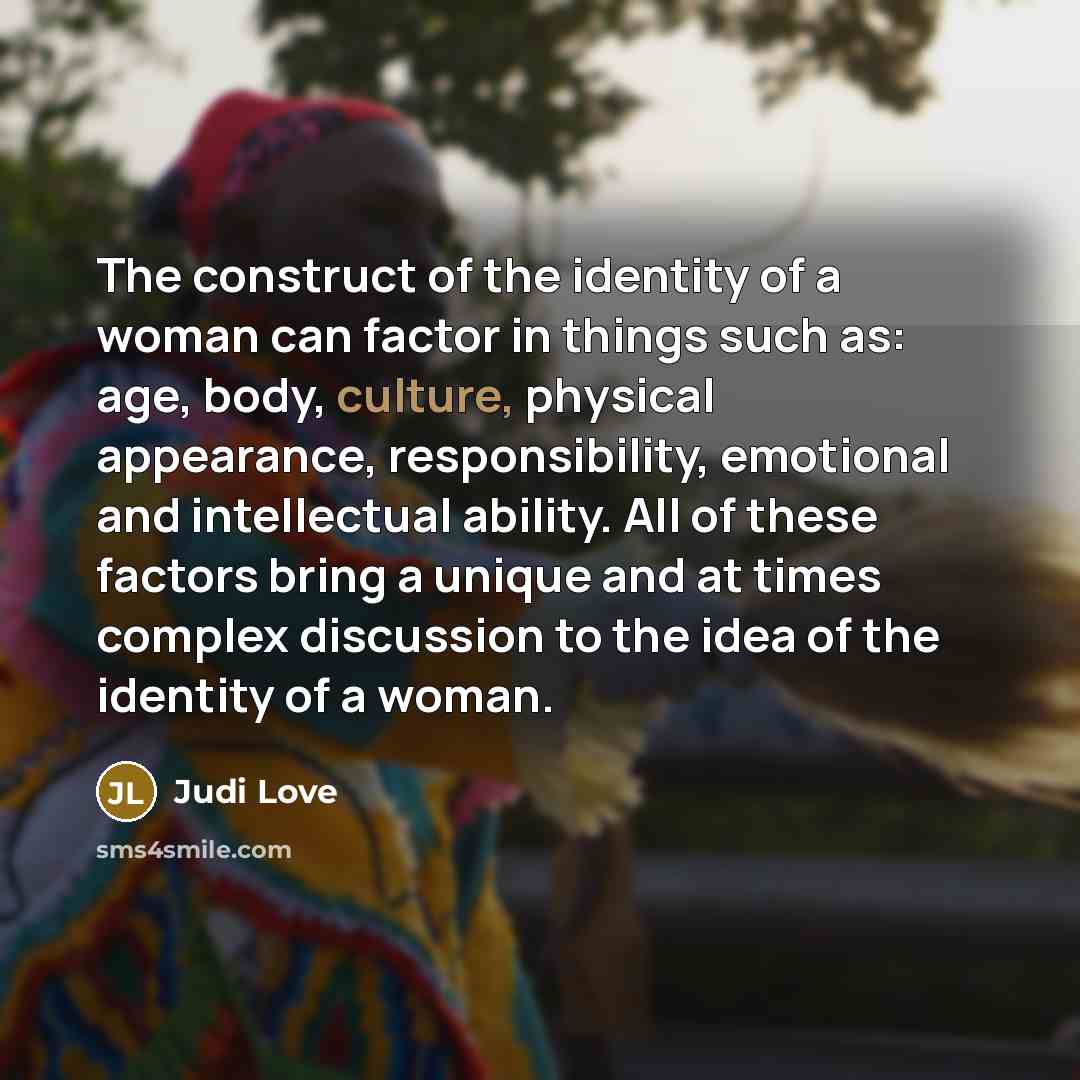 “The construct of the identity of a woman can factor…” quote by Judi Love
