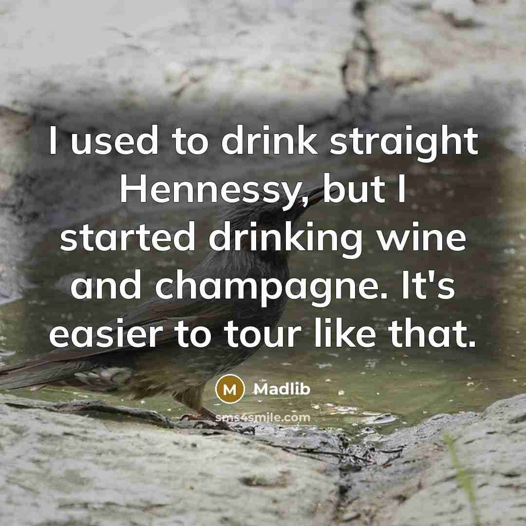 “I used to drink straight Hennessy, but I started drinking…” quote by Madlib