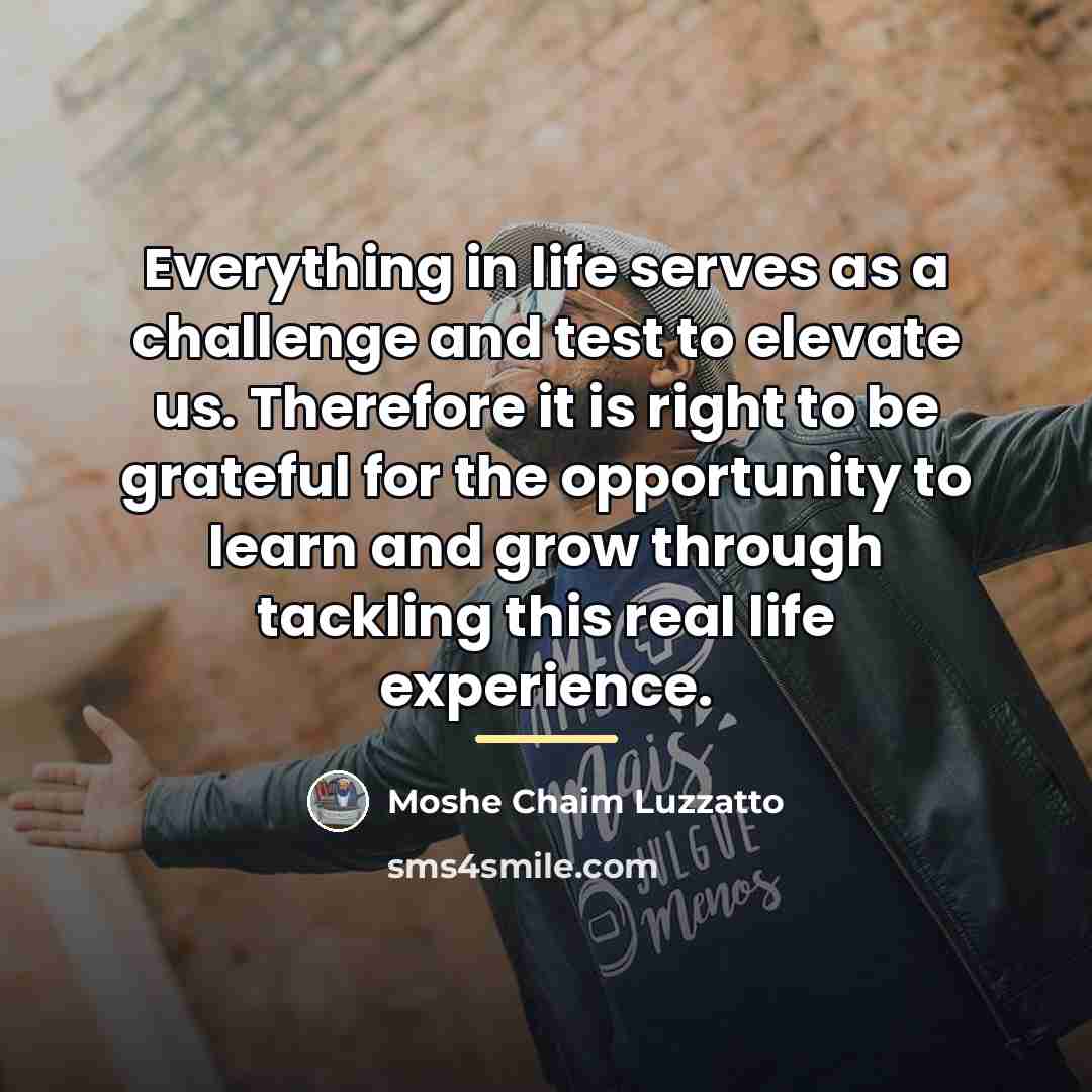 “Everything in life serves as a challenge and test to…” quote by Moshe Chaim Luzzatto