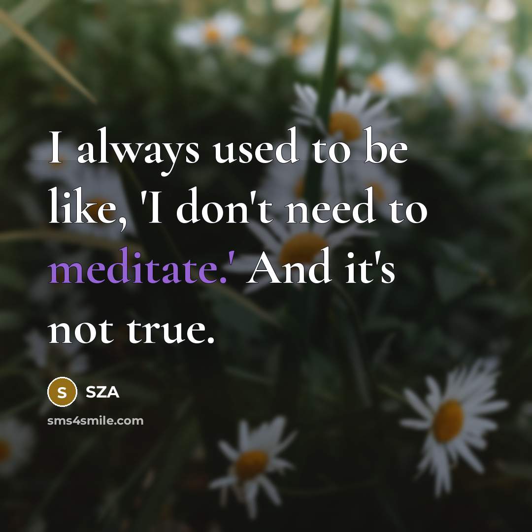 “I always used to be like, 'I don't need to…” quote by SZA
