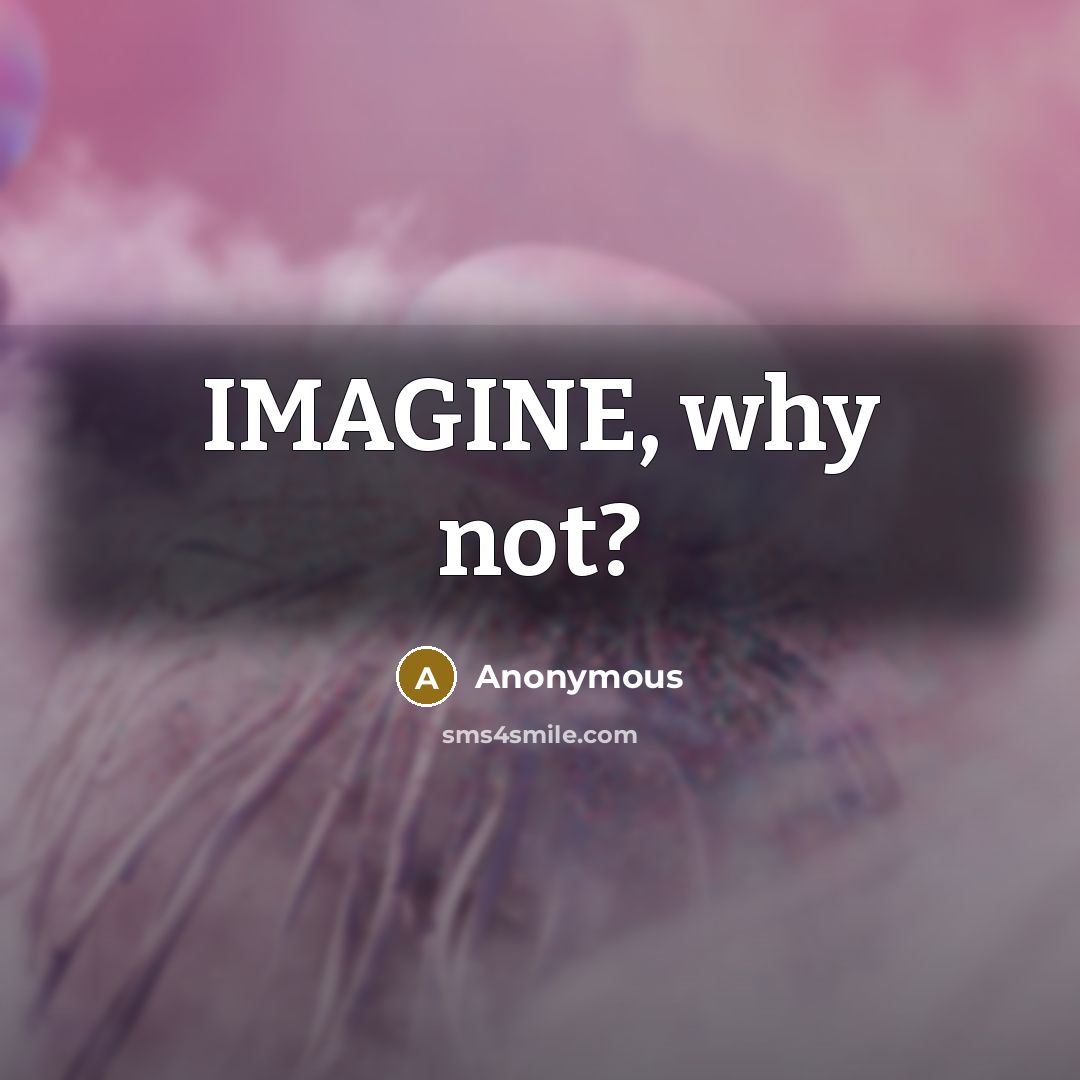“IMAGINE, why not?” quote by Anonymous
