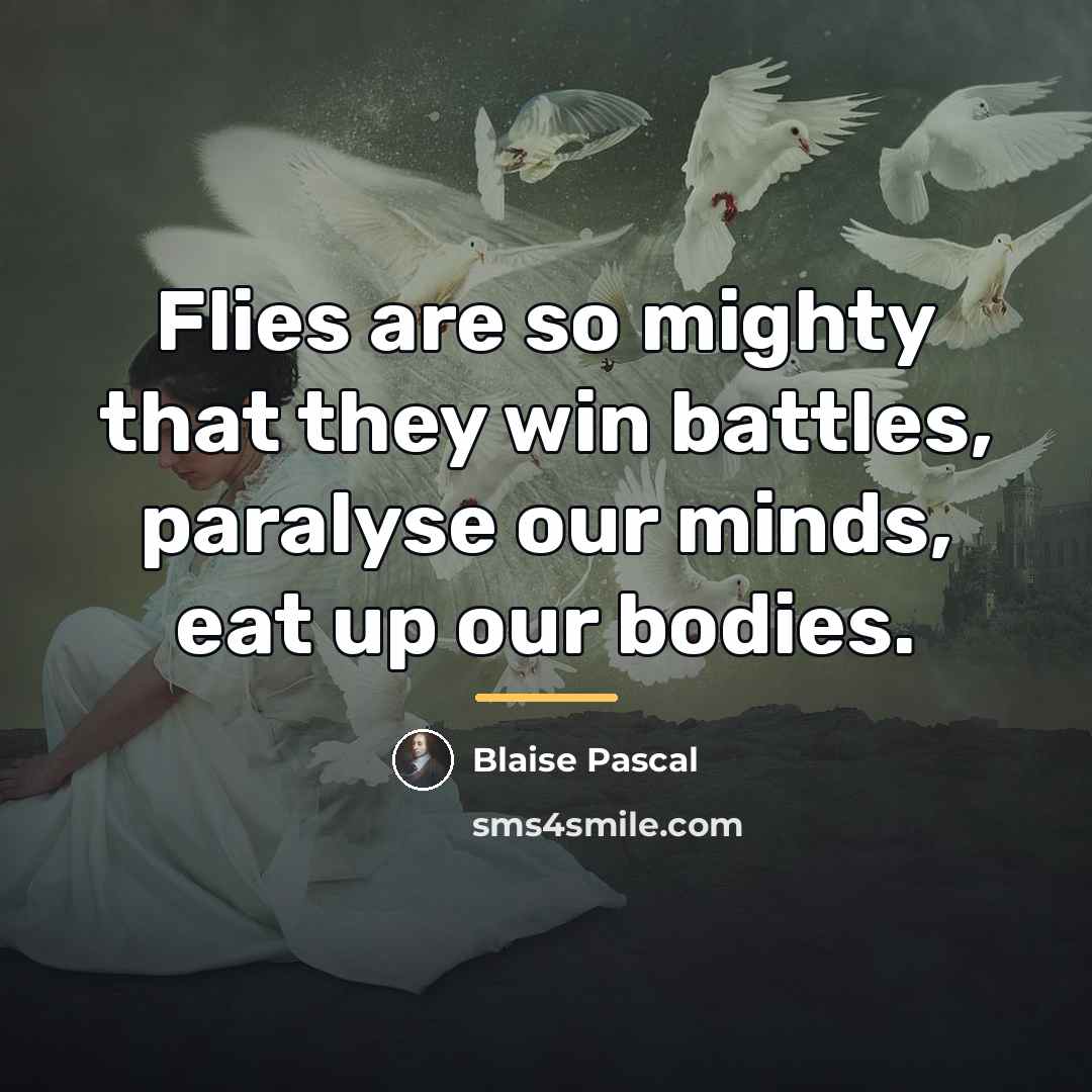 “Flies are so mighty that they win battles, paralyse our…” quote by Blaise Pascal