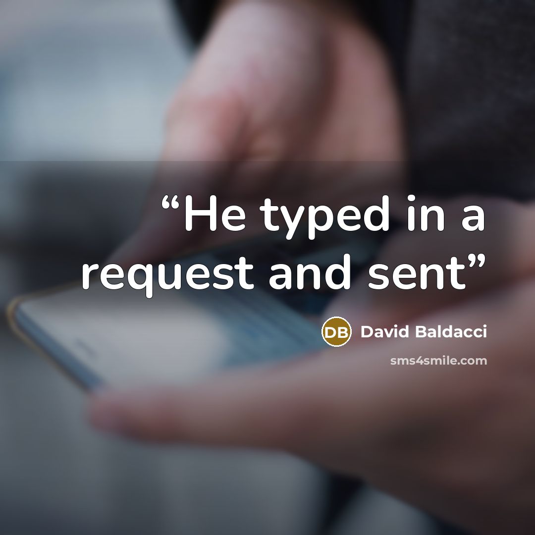 “He typed in a request and sent” quote by David Baldacci