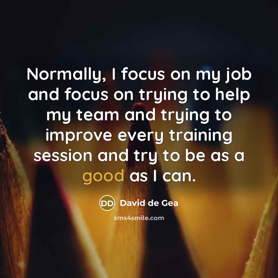 “Normally, I focus on my job and focus on trying…” quote by David de Gea