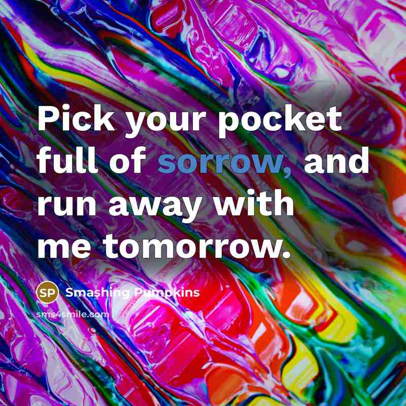 “Pick your pocket full of sorrow, and run away with…” quote by Smashing Pumpkins