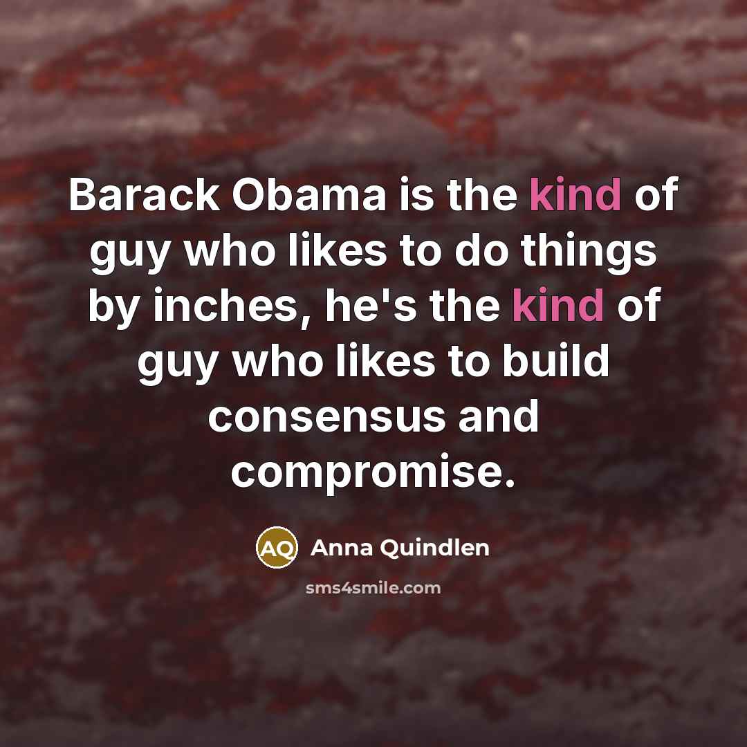 “Barack Obama is the kind of guy who likes to…” quote by Anna Quindlen