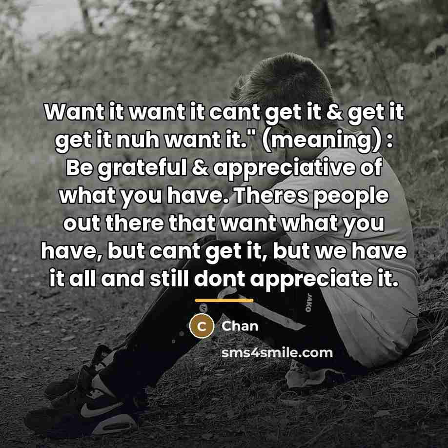 “Want it want it cant get it & get it…” quote by Chan
