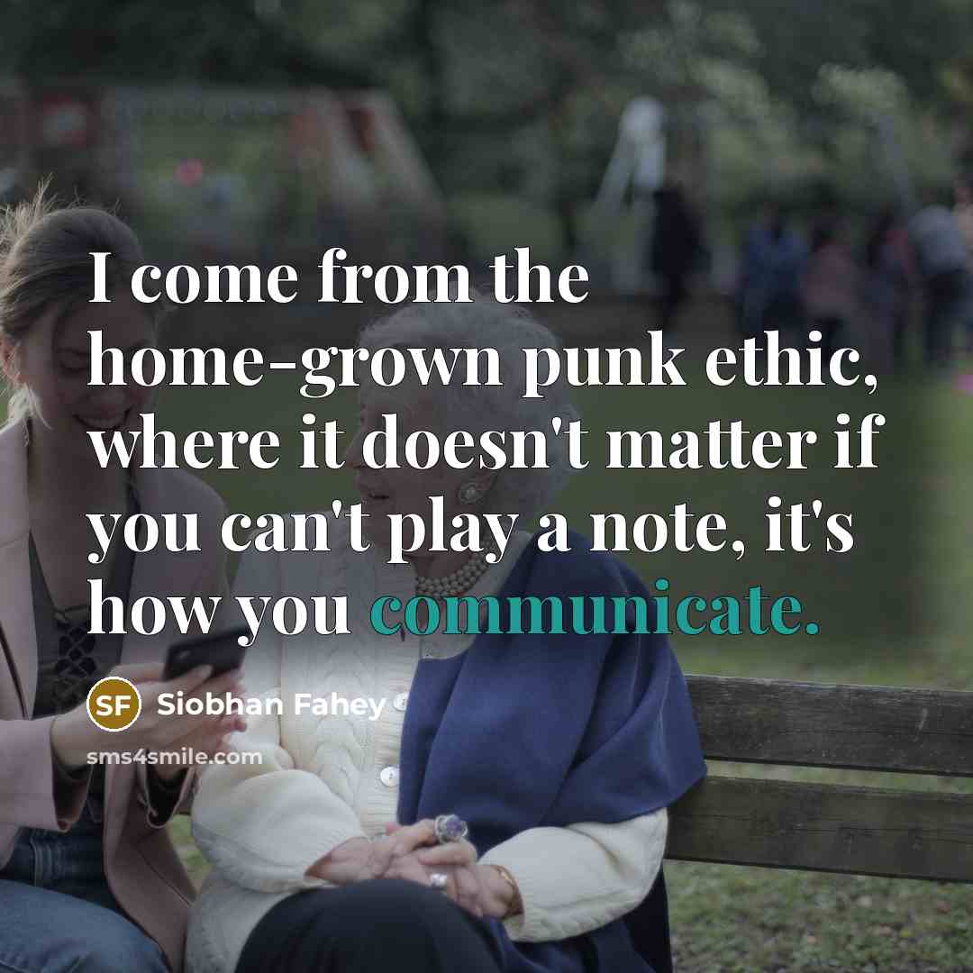 “I come from the home-grown punk ethic, where it doesn't…” quote by Siobhan Fahey