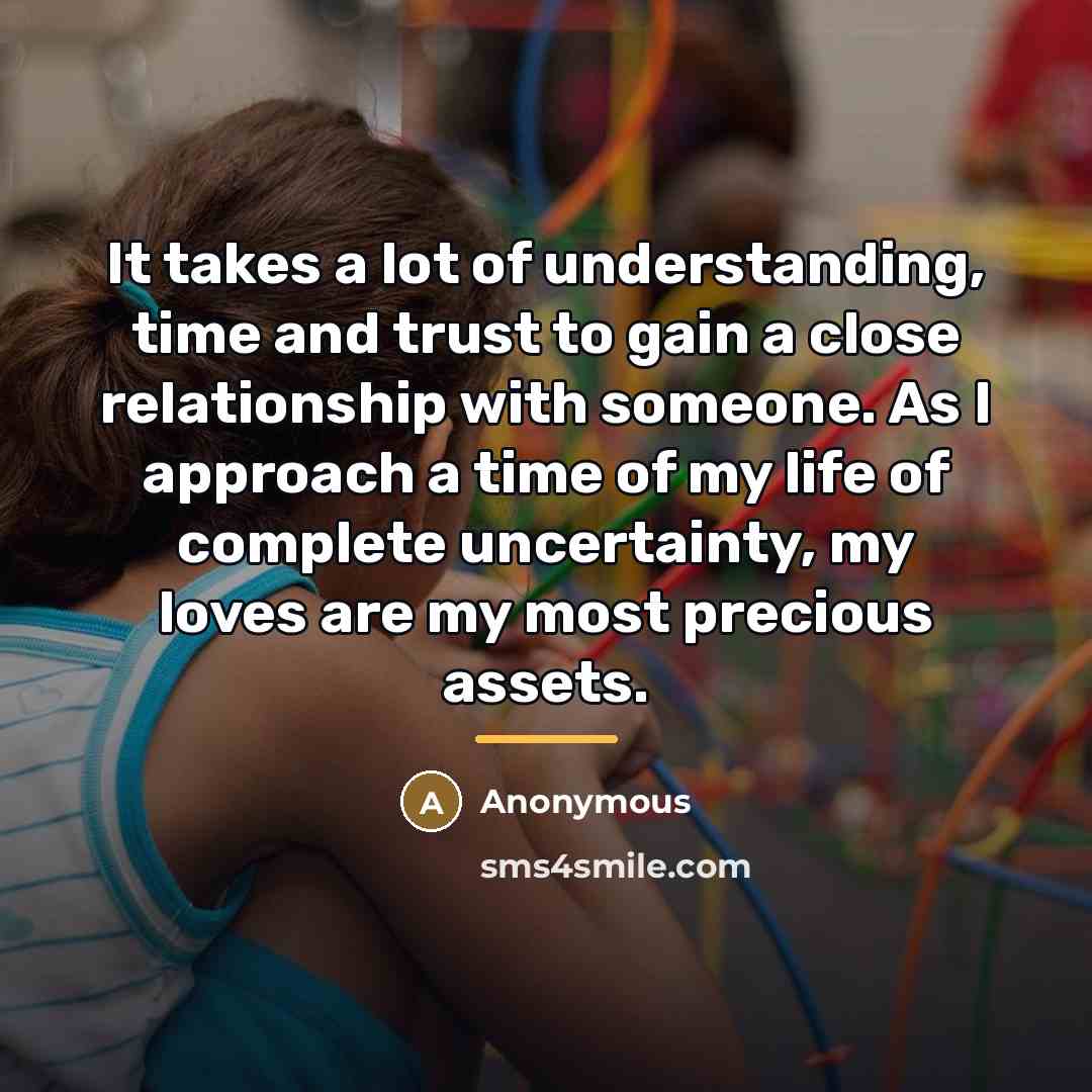 “It takes a lot of understanding, time and trust to…” quote by Anonymous
