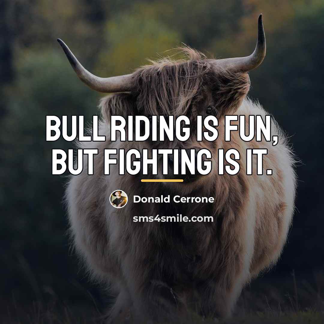 “Bull riding is fun, but fighting is it.…” quote by Donald Cerrone