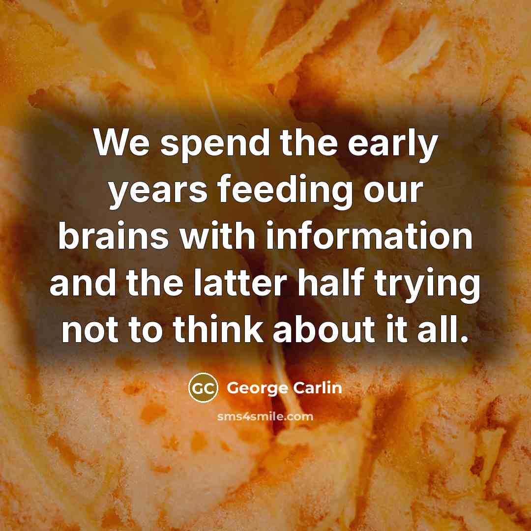 “We spend the early years feeding our brains with information…” quote by George Carlin