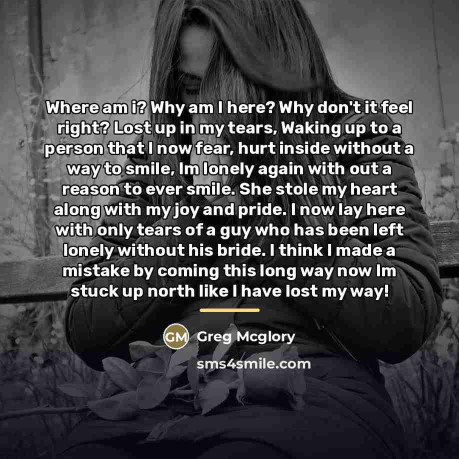 “Where am i? Why am I here? Why don't it…” quote by Greg Mcglory