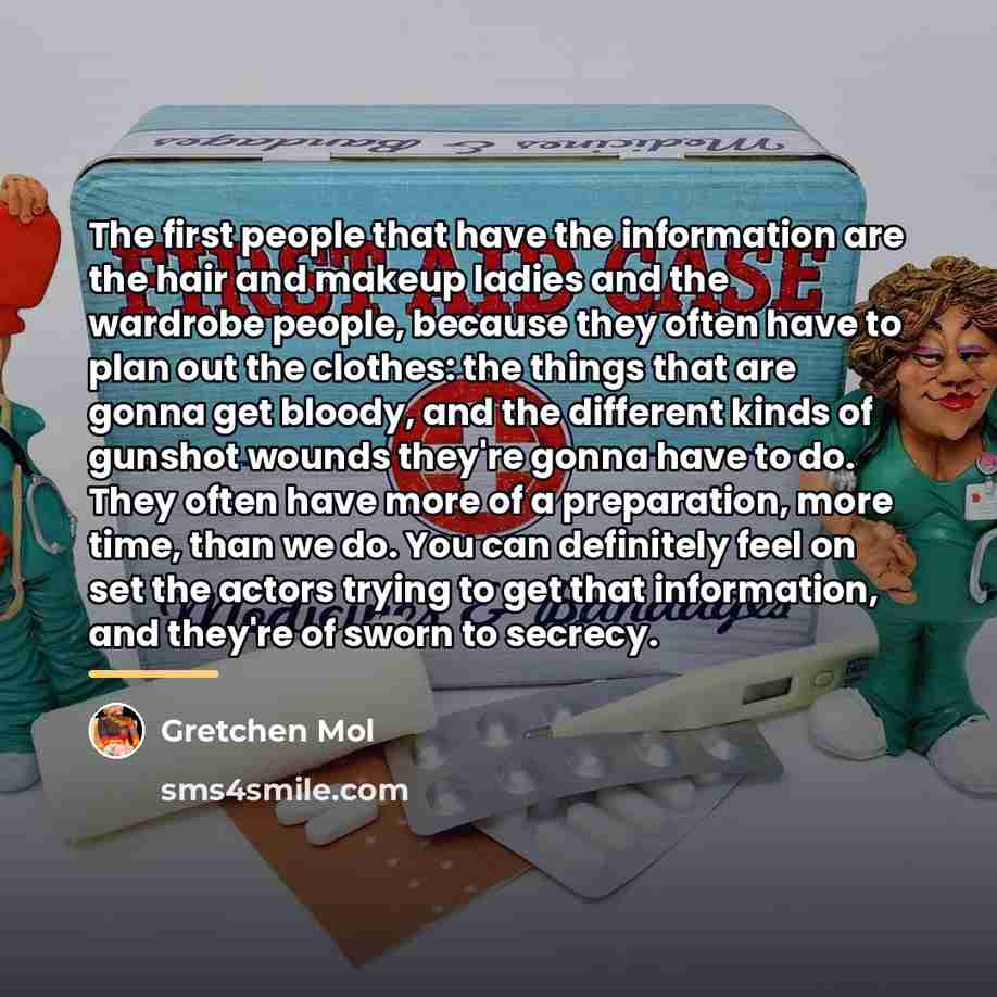 “The first people that have the information are the hair…” quote by Gretchen Mol