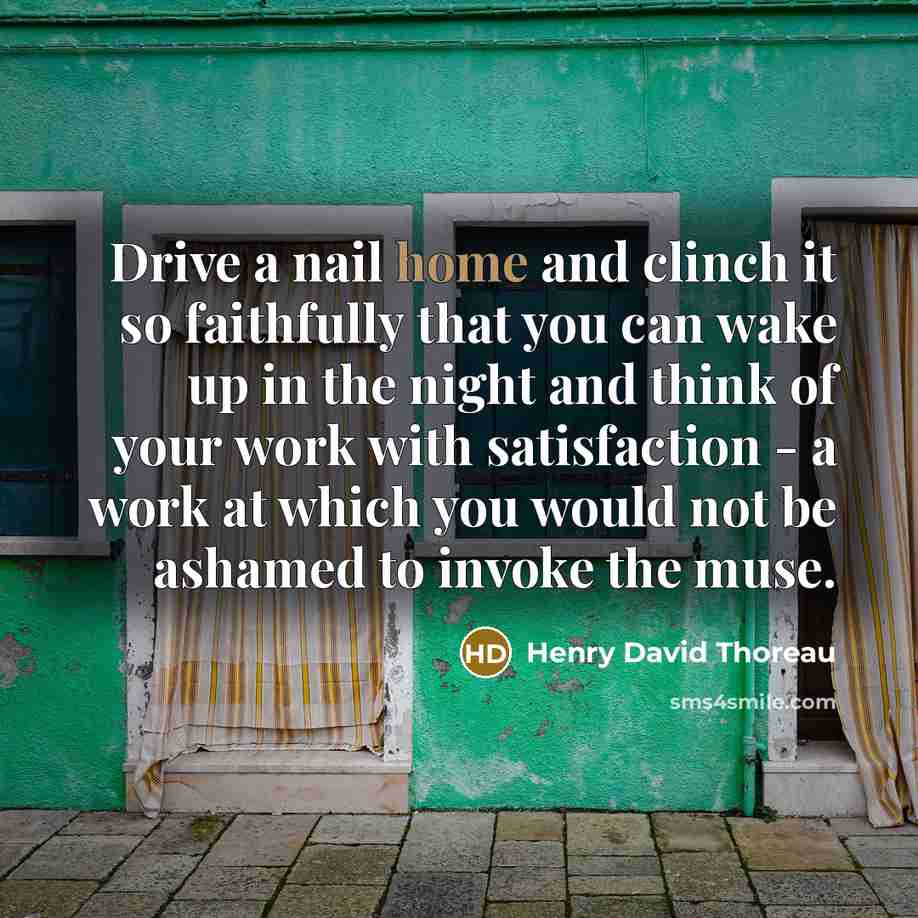 “Drive a nail home and clinch it so faithfully that…” quote by Henry David Thoreau