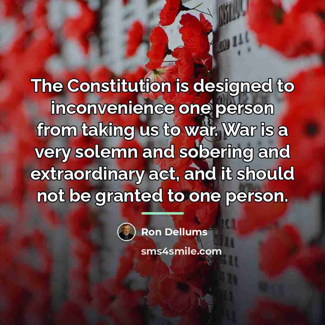 “The Constitution is designed to inconvenience one person from taking…” quote by Ron Dellums
