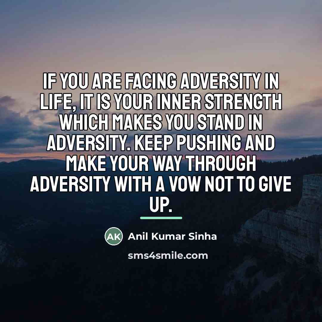 “If you are facing adversity in life, it is your…” quote by Anil Kumar Sinha