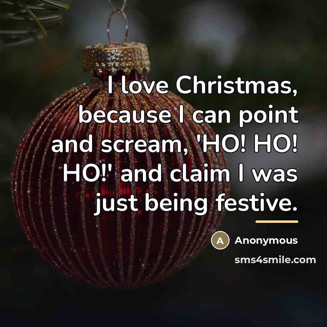 “I love Christmas, because I can point and scream, 'HO!…” quote by Anonymous