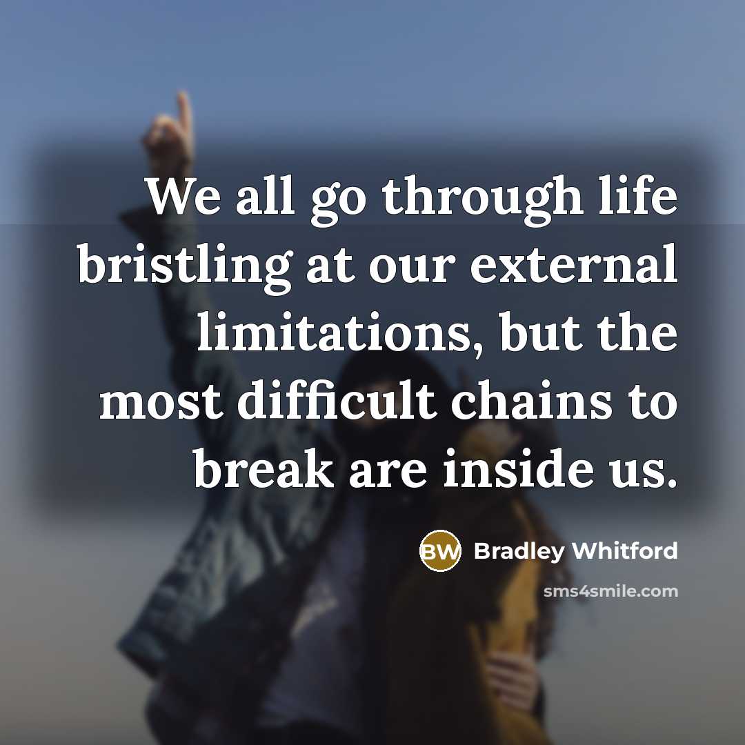 “We all go through life bristling at our external limitations,…” quote by Bradley Whitford