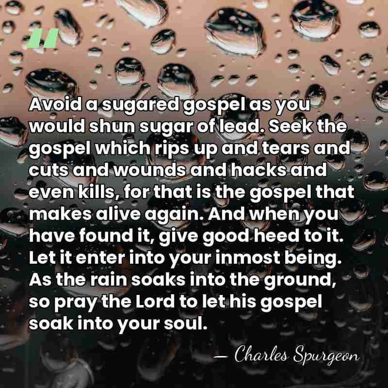 Avoid a sugared gospel as you would shun sugar of lead. Seek&hellip; - Charles Spurgeon