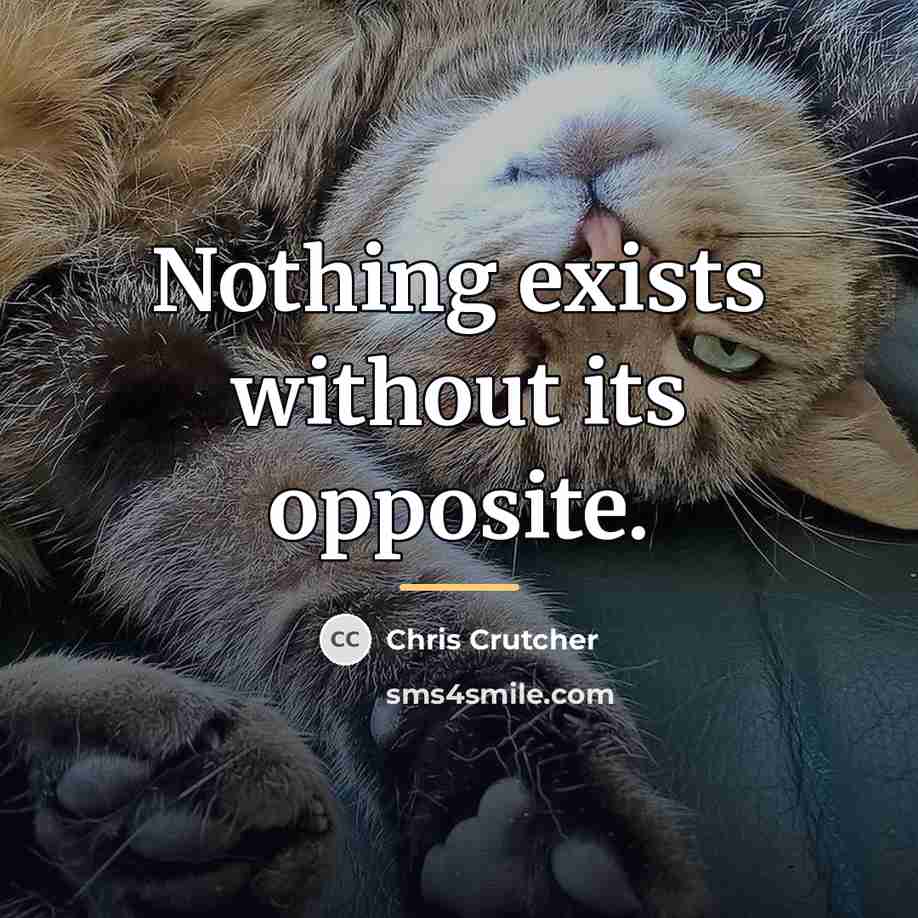 “Nothing exists without its opposite.…” quote by Chris Crutcher