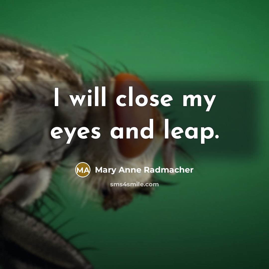 “I will close my eyes and leap.” quote by Mary Anne Radmacher