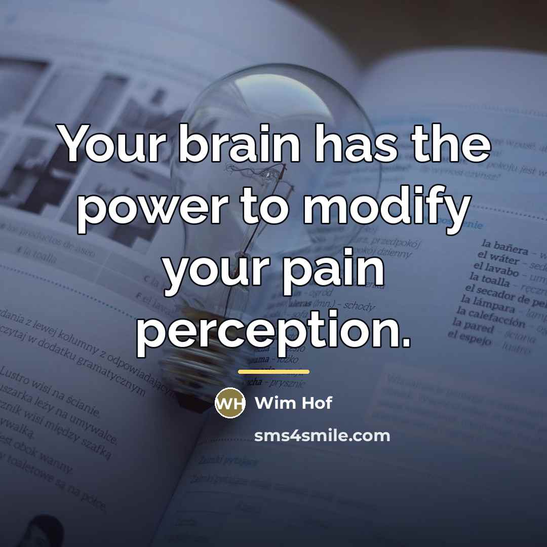 “Your brain has the power to modify your pain perception.…” quote by Wim Hof