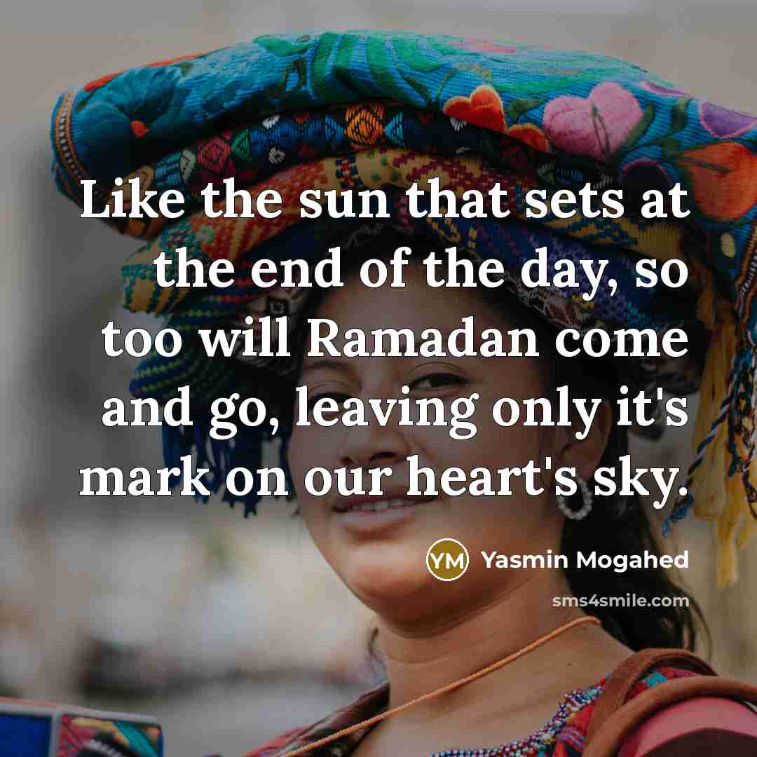 “Like the sun that sets at the end of the…” quote by Yasmin Mogahed