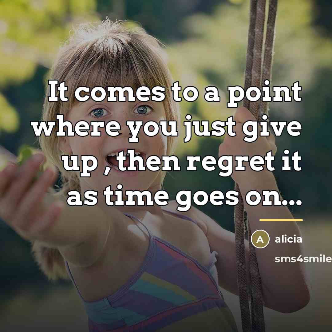 “It comes to a point where you just give up…” quote by Alicia