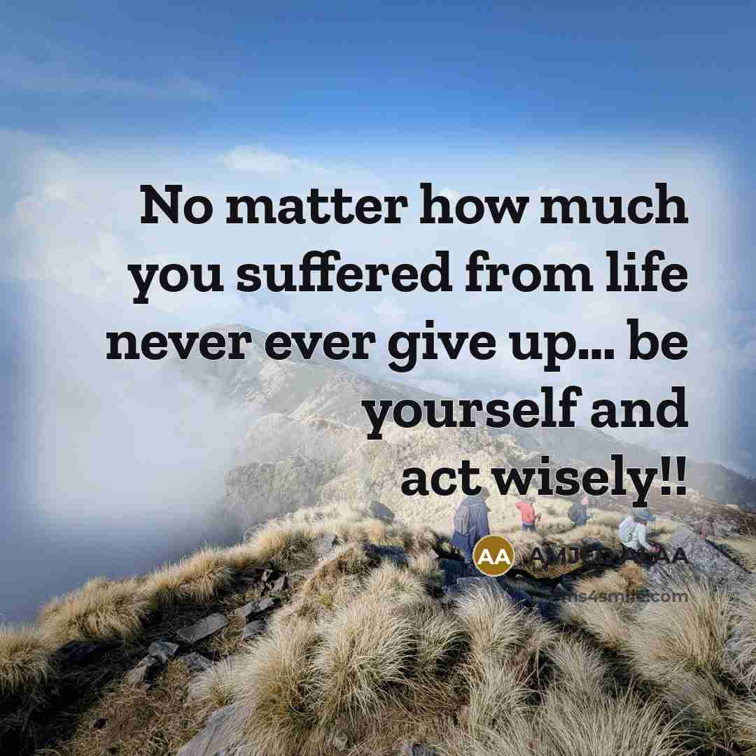 “No matter how much you suffered from life never ever…” quote by AMJED ALAA