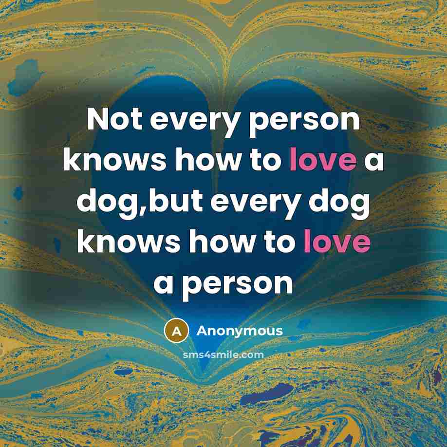“Not every person knows how to love a dog,but every…” quote by Anonymous