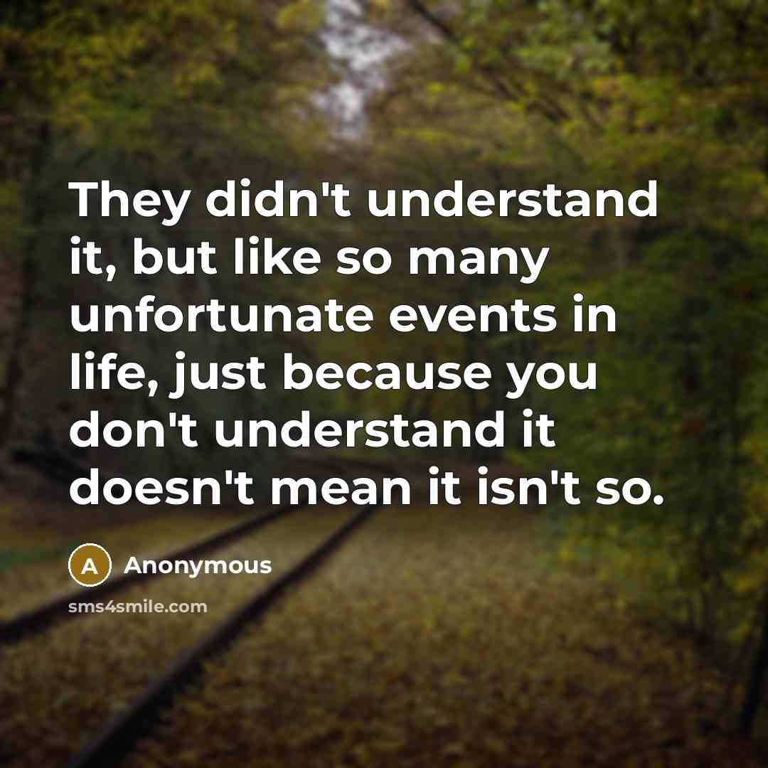 “They didn't understand it, but like so many unfortunate events…” quote by Anonymous